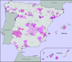 Mapa de regiones vinícolas con DOP