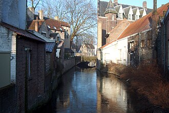 Canales congelados en Brujas, Bélgica