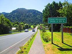 Vista de la Carretera Austral en el sector de El Amarillo