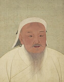 Retrato histórico de Gengis Kan, fundador del Imperio mongol.