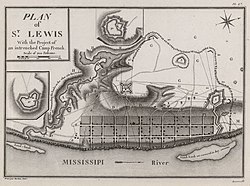 Mapa de San Luis en los años 1790 bajo el dominio español