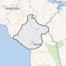 Mapa político del departamento de Tacna