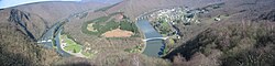 Meandros encajados en el río Mosa