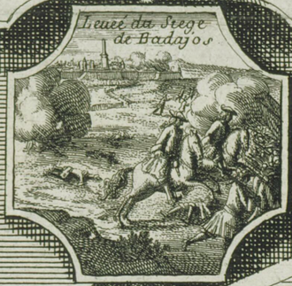 Mapa y datos básicos del Sitio de Badajoz en 1705