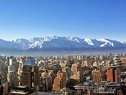 Vista parcial de Santiago, capital de Chile.
