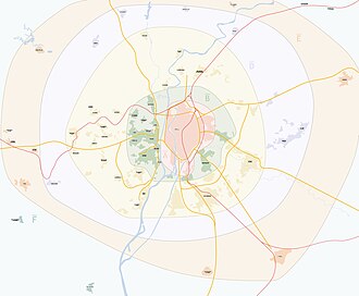 Zonas de tarificación del Consorcio de Transportes