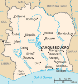 Mapa de Costa de Marfil