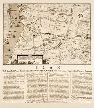 Mapa histórico del despliegue de tropas en la Batalla de Ekeren
