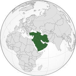 Mapa de la región del Oriente Próximo