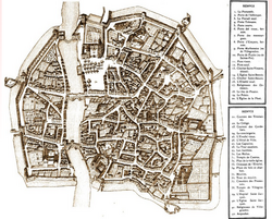 Representación histórica de Castres en el siglo XVII