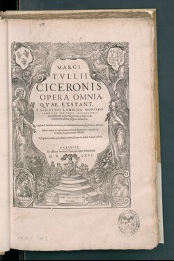 Opera omnia de Cicerón, 1566