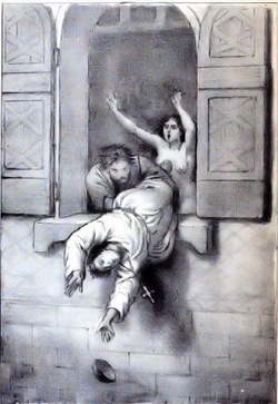 Ilustración de la muerte de Juan XII