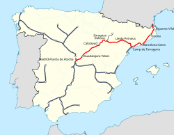 Esquema general y perfil longitudinal de la línea de alta velocidad.