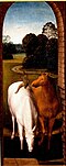 Representación alegórica de dos caballos de Hans Memling