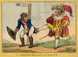 Caricatura de la expulsión de José Bonaparte