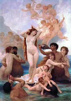 El nacimiento de Venus, obra emblemática de William-Adolphe Bouguereau pintada en 1879