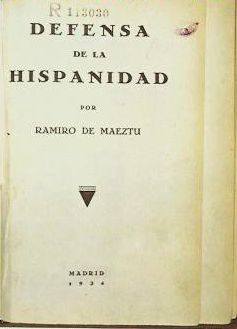 Portada de un libro de Ramiro de Maeztu publicado en 1934.