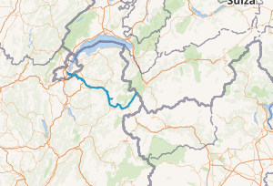 Mapa de localización del río Arve en la región fronteriza