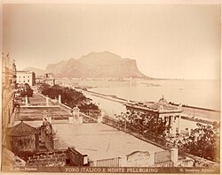 Fotografía histórica del Monte Pellegrino tomada en el año 1870