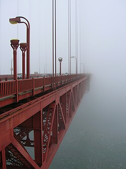 Pérdida de visibilidad por niebla en el puente Golden Gate