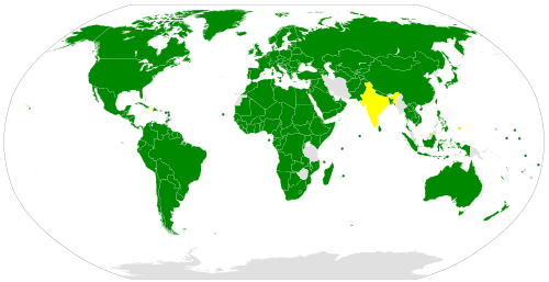 Mapa mundial que muestra el estado de ratificación de la Convención contra la tortura