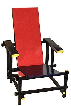 Silla Roja y Azul diseñada por Gerrit Rietveld