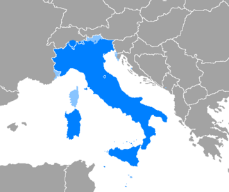 Tabla informativa sobre el idioma italiano, sus hablantes y estatus oficial