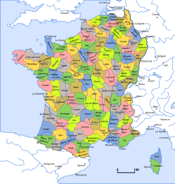 Mapa de la República Francesa en 1801