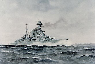 El HMS Hood, el mayor crucero de batalla construido.