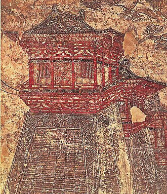 Torre Que sobre la muralla de Chang'an en el periodo Tang