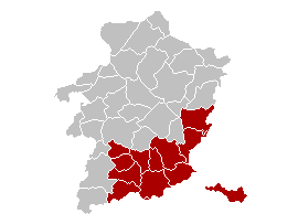 Representación cartográfica del Distrito de Tongeren