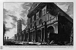 Grabado histórico de la antigua fachada
