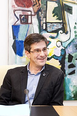 Mikel Arana reunido con el lehendakari Patxi López en octubre de 2011.