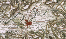 Mapa histórico de Albi del siglo XVIII
