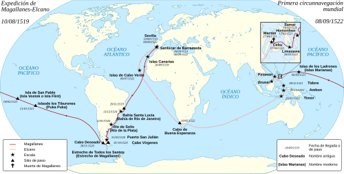 Recorrido de la Expedición de Magallanes-Elcano