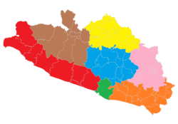 Mapa de regiones del estado de Guerrero