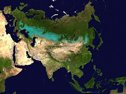 Mapa del cinturón de la estepa euroasiática
