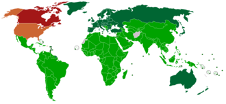 Posición de los diversos países respecto del Protocolo de Kioto en 2012