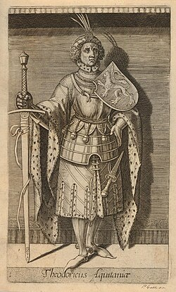 Teodorico I representado en un grabado del siglo XVI