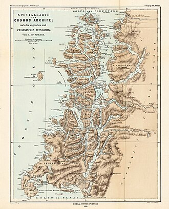 Vista general y representación del archipiélago de los Chonos y sus características geográficas