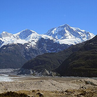 Detalle del glaciar en el Monte San Valentín