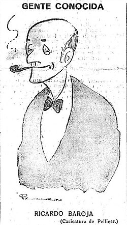 Caricatura de Ricardo Baroja por Pellicer en El Imparcial de 1925