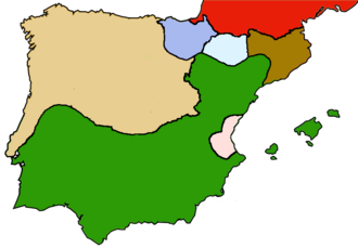 Mapa de la península ibérica hacia el año 1100