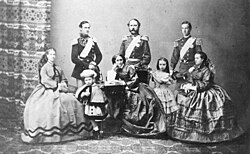 Fotografía histórica de la familia real danesa en 1862
