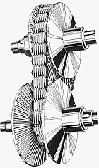 Diagrama de poleas y cadena en una transmisión CVT