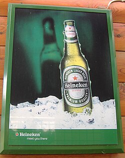 Cartel publicitario histórico de Heineken