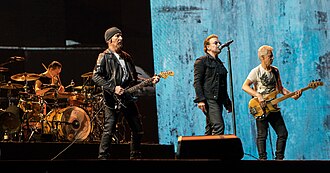 Integrantes de U2 en agosto de 2017