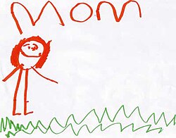 Retrato intencional infantil con el nombre Mom
