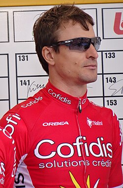 Retrato del ciclista Dominique Rollin