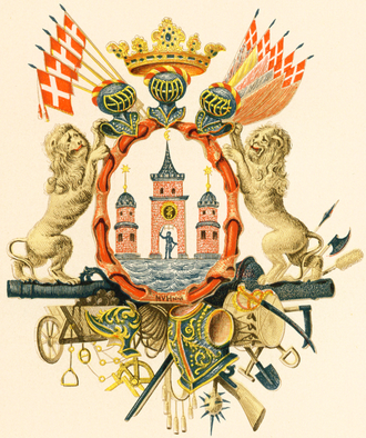 Representación heráldica del escudo de Copenhague